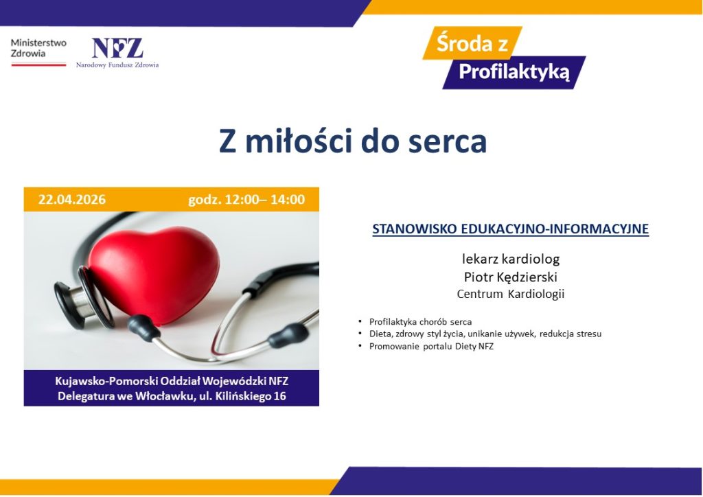 Spotkanie edukacyjne w dniu 22.04.2026 godz. 12.00 nt. Z miłości do serca